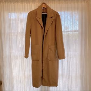 Another Influence (ASOS brand) longline coat in sand